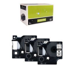 Set 3 etichete compatibile DYMO LabelManager 19 mm negru pe alb pentru inventar, active si identificarea echipamentelor S0720830
