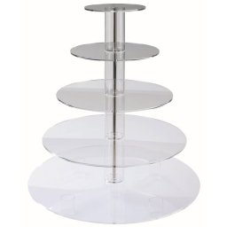 Suport Bufet 5 Etaje, Plexiglas Transparent, O 50 x H 53 cm
