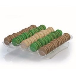 Suport Macarons 5 Coloane Orizontale, Plexiglas Transparent, 33 x 31 x H 6.5 cm