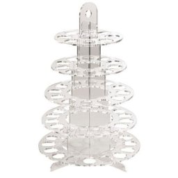 Suport Macarons 5 Etaje, Plexiglas Transparent, O 28 x H 43 cm