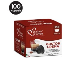100 Capsule Italian Coffee Gusto e Crema - Compatibile Dolce Gusto