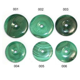 Piatra Pi din Malachit Mineral Natural Donut 43-50 x 6-9 mm - 1 Buc