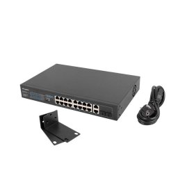 Switch Lanberg Switch rack 19" POE+ 16x 100MB /2X COMBO GIGABIT ETHERNET 250W