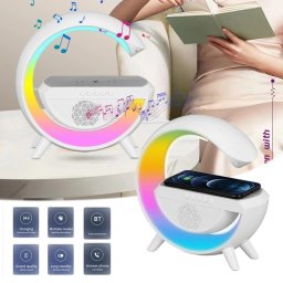 Life Assistant - Multifunction Speaker, Lampa, Difuzor multifunctional, incarcator wireless, lumina rgb de control al aplicatiilor