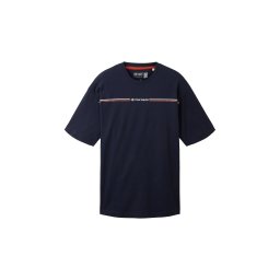 TOM TAILOR Tricou bleumarin / roșu / alb