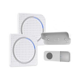 SET 2x sonerie fără fir 230V/3xAAA IP56 alb Solight 1L67AD
