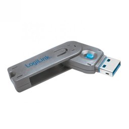 USB Port Blocker cheie + 1 incuietoare Blue, Logilink AU0044