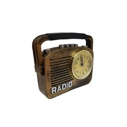 Obiect Decorativ Radio Cu Ceas Nefuncțional Incorporat Din Rășină - O Notă Retro In Designul Tău