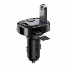 Modulator FM Bluetooth T-Typed CCTM-01, MP3 Player, Buton de apel, 2x USB, TF MicroSD, 3.4A, Negru