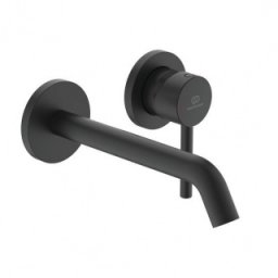 Baterie lavoar perete Ideal Standard Ceraline pipa 180mm, negru mat