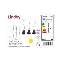 Lustră pe cablu IBU 3xE27/60W/230V Lindby