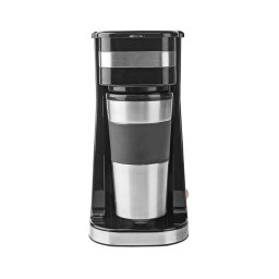 Cafetieră de o cană 0,4 l cu temporizator și cană de voiaj Nedis KACM300FBK