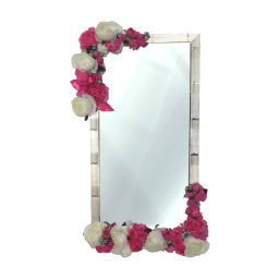 Oglinda miresei lucrata cu flori de matase - ALIF306024