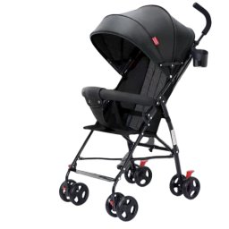 Carucior sport clasic pliabil, NBW, copertina UV, 8 roti cu blocare pe spate, 6-36 luni, Negru
