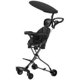 Carucior sport pliabil, NBW, copertina UV detasabila, roti pivotante cu blocare, 6-36 luni, Negru