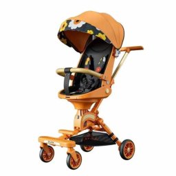 Carucior bebe transformabil pliabil, NBW, sezut rotativ 360, plasa insecte, 0-36 luni, Portocaliu