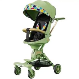 Carucior bebe transformabil pliabil, NBW, sezut rotativ 360, plasa insecte, 0-36 luni, Verde