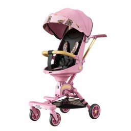Carucior bebe transformabil pliabil, NBW, sezut rotativ 360, plasa insecte, 0-36 luni, Roz