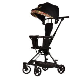 Carucior bebe sport pliabil cu copertina model vacuta, NBW, blocare roti, 6-36 luni, Negru