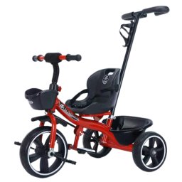 Tricicleta copii 2-6 ani cu maner de impins detasabil, NBW, Rosu