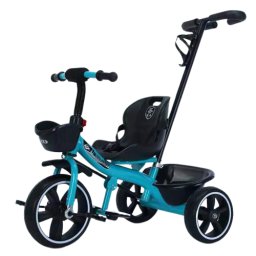 Tricicleta copii 2-6 ani cu maner de impins detasabil, NBW, Albastru
