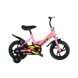Bicicleta copii 12 inch cu roti ajutatoare, NBW, frana si sa reglabila, 2-5 ani, Roz