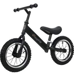 Bicicleta fara pedale 12 inch pentru echilibru, NBW, roti cauciuc, 2-5 ani, Negru