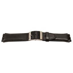 Curea piele tip Swatch 17 mm neagra - 62281
