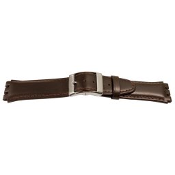Curea piele tip Swatch 17 mm maro inchis - 62283