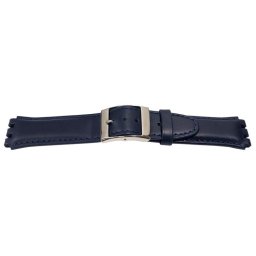 Curea piele tip Swatch 17 mm albastru inchis - 62289