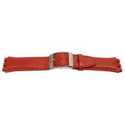 Curea piele tip Swatch 19 mm roșie - 62292