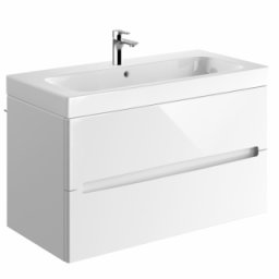 Set mobilier cu 2 sertare Geberit Modo 100cm, alb lucios