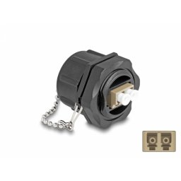 Adaptor fibra optica LC Duplex la LC Duplex Multi-mode IP68 protectie praf/apa, Delock 87885