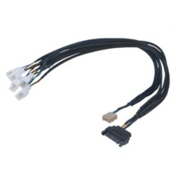 Cablu splitter PWM Akasa Flexa FP5S, de la 4-pini PWM la 5x4-pini PWM, alimentare SATA, 45cm, AK-CBFA07-45