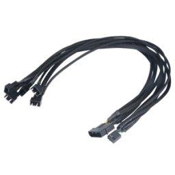 Cablu splitter PWM Akasa Flexa FP5, de la 4-pini PWM la 5x4-pini PWM, alimentare Molex, 45cm, AK-CBFA03-45
