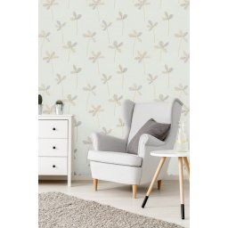 Tapet lavabil texturat vintage cu motiv grafic vegetal