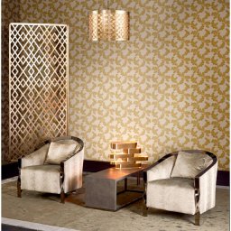 Tapet clasic cu design vegetal auriu, superlavabil (Culoare tapet: Z72042 auriu, bej, crem, galben)