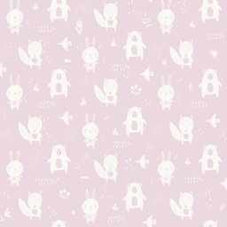 Tapet copii cu animale, pe un fomd roz, My Kingdom L91303