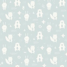 Tapet copii, animale albe pe un fundal albastru, My Kingdom L91304