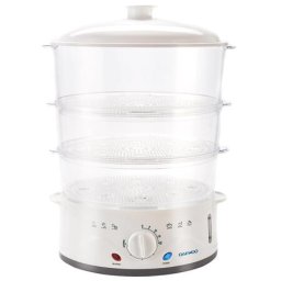Aparat de gatit cu aburi DFS900W, 900 W, 3 cosuri, 8.5 l, Timer 60 min, Design ergonomic, Alb