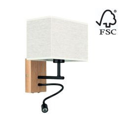 Corp de iluminat LED flexibil Spot-Light 57290974 BOHO 1xE27/25W + LED/1W/230V stejar