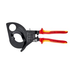 Foarfeca VDE KNIPEX cu clichet pentru cabluri cupru E i aluminiu O52 mm, 380 mm ², 280 mm, fabricata A n Germania 95 36 280