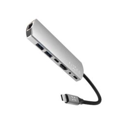 Multiport Hub USB-C 7 in 1, USB 3.0, Ethernet RJ45, HDMI 4K, Audio 3,5 mm, Aluminium, PD 100W