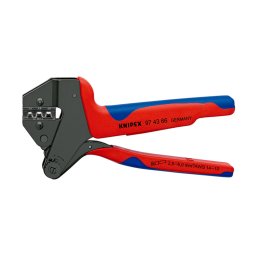 Cleste sertizare pentru conectori MC4 Multi-Connect, pentru instalatii solare, pana la 6 mm ², adaosuri de sertizare interschimbabile, manere multicomponent, 200 mm, KNIPEX 97 43 66