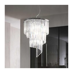 Lustră pe cablu CARLTON 12xE14/40W/230V crom Ideal Lux