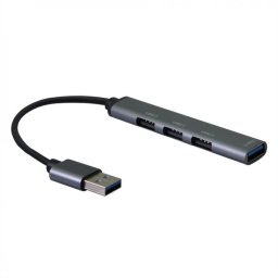 HUB USB 3.1-A la 3 x USB-A 2.0 + 1 x USB-A 3.2 Gri 0.12m, S3018