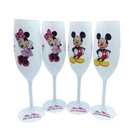 Set 4 pahare botez pentru parinti si nasi, model Mickey & Minnie 2 - FEIS307004