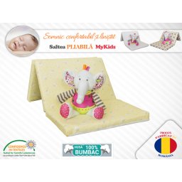 Saltea Pliabila Copii MyKids Spuma Poliuretanica (Burete) Galbena