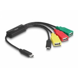 HUB USB 2.0 type C la 1 x USB type C + 3 x USB-A, Delock 64203