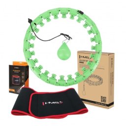Set Cerc Hula Hoop cu Greutate HMS HHW01 Verde si Centura Talie BR163